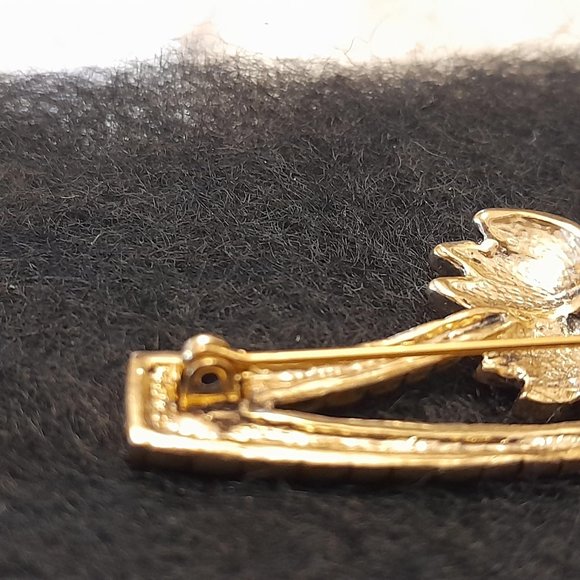 Twin 2 Crystal Palm Tree Pin Brooch Green & Topaz Color Crystals Pre-Owned - Picture 7 of 8